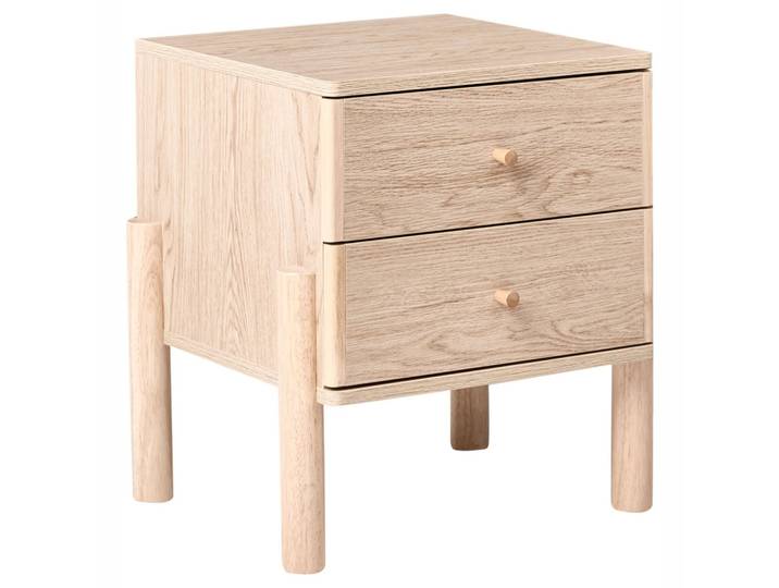 NACHTTISCH mit 2 Schubladen Hellbraun Collins