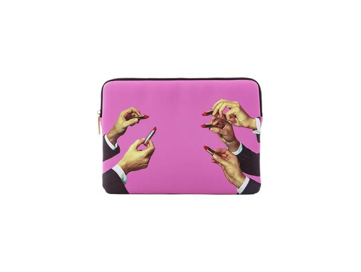 Design Laptop-Hülle „Toiletpaper Lipsticks Pink“ Multicolor Seletti