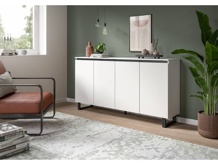 Enfilade Tomasa 160cm Blanc/Blanc