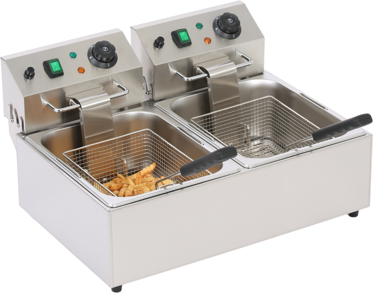 B2B Partner Profesionální elektrická fritéza, 2× 6 l, 2× 2500 W