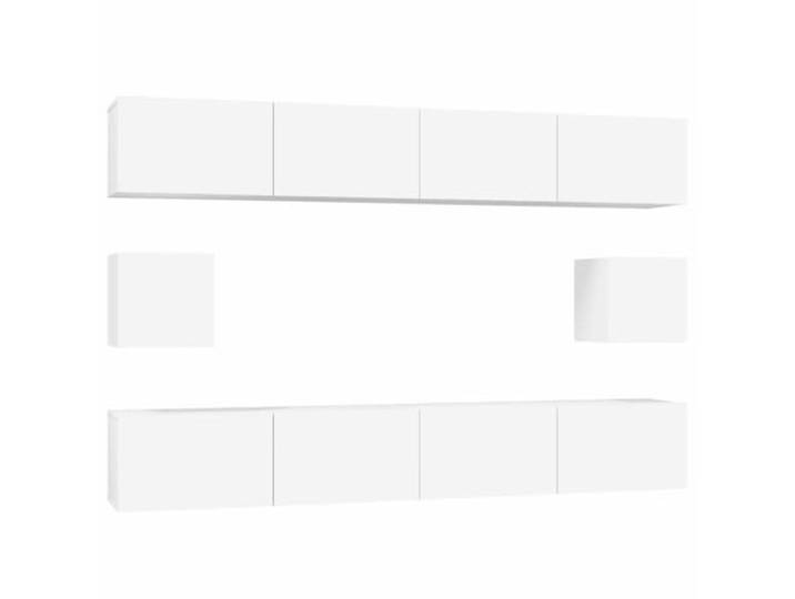 LKJephalotrop 6-TLG TV Schrank Set Wandmontage Weiß Holzwerkstoff Platzsparendes Hänge-Lowboard fürs Wohnzimmer: Viel Stauraum hinter praktischen Türen für Ordnung und saubere Optik.