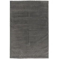 Webteppich Structures 133 x 190 cm Polyester Grau Anthrazit