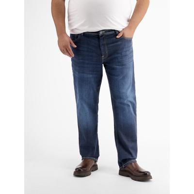 5-Pocket-Jeans LERROS "5-Pocket Baxter Jeans, Stretchanteil", Herren, Gr. 44, Länge 32, blau (dunkelblau), 99% Baumwolle, 1% Elasthan, Jeans 5-Pocket-Jeans