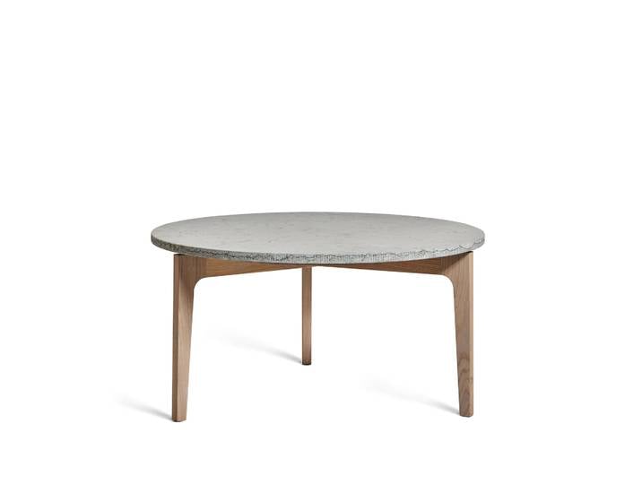 Mavis Höllviken Couchtisch Ø80 cm Kalkstein-weiß pigmentierte Eichenbeine