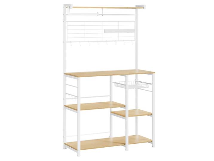 Étagère de cuisine avec support magnétique pour couteaux doré et blanc