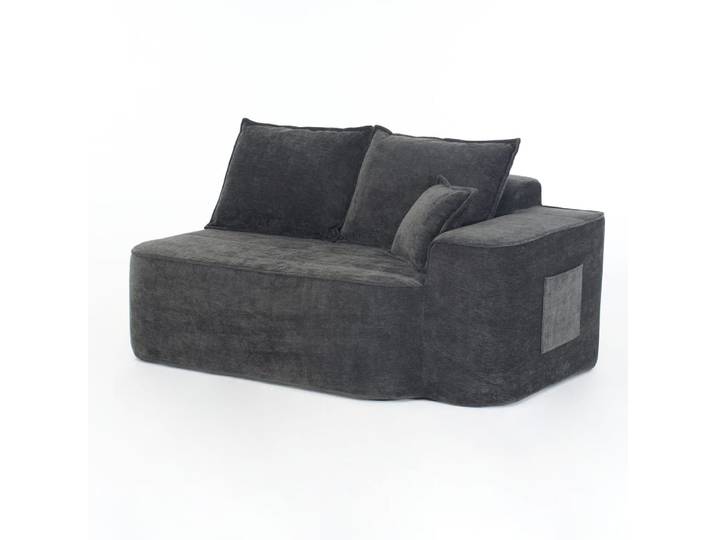 Canapé modulable 2 pièces en tissu chenille