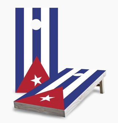 Skip's Garage Cuban Flag Cornhole Boards
