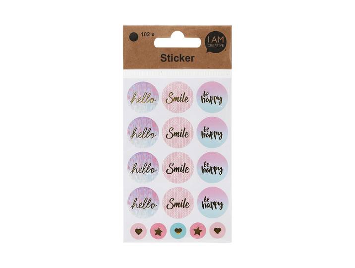 I AM Creative Sticker Smile Pastell 102 Stück