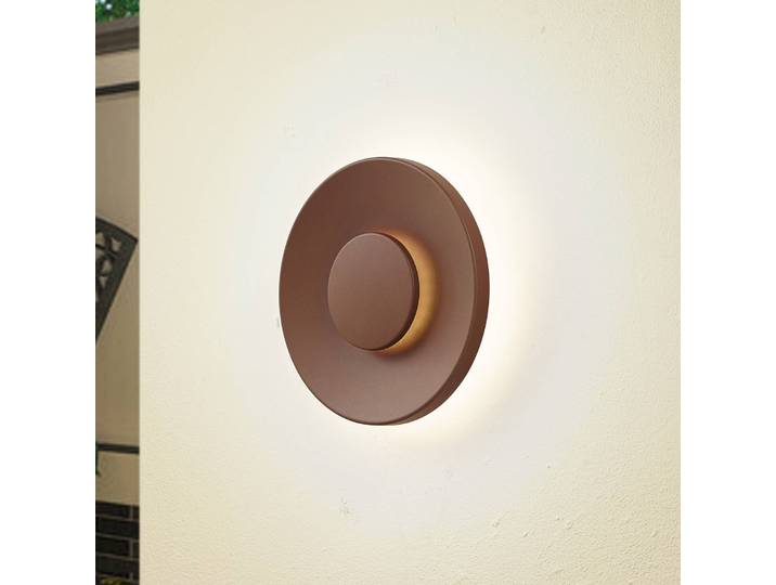 LED Außenwandleuchte Kayana Lucande, braun / rost, Aluminium, Modern