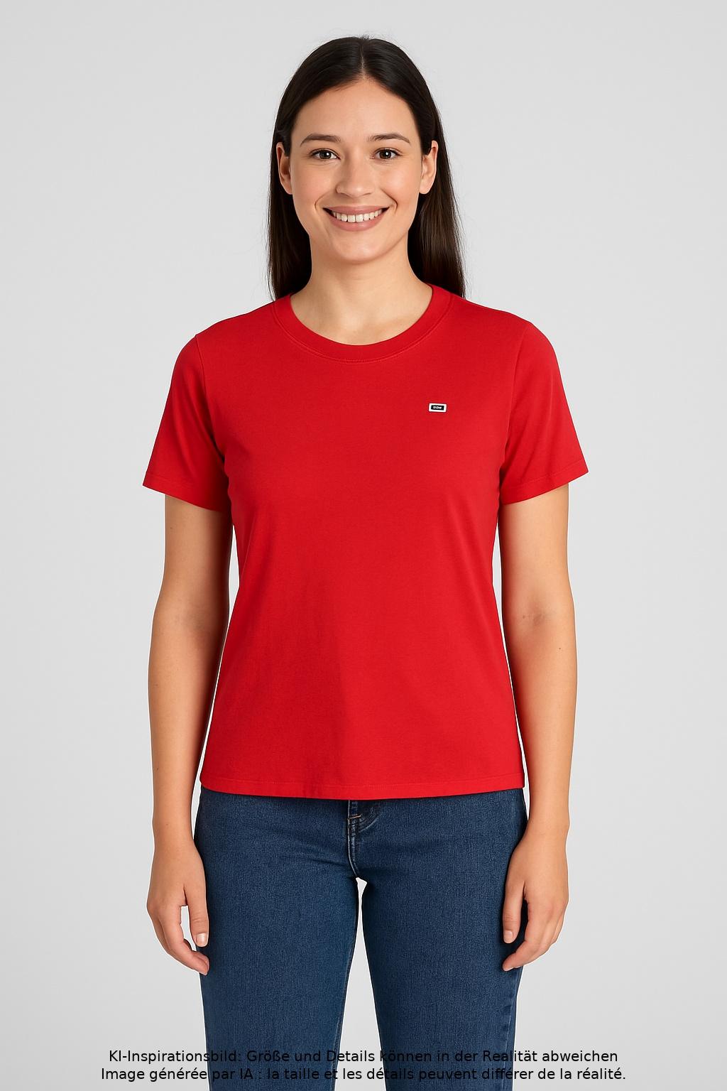 Tommy Jeans Damen T-Shirt, Rot, Gr. XS, Baumwolle - Second Hand