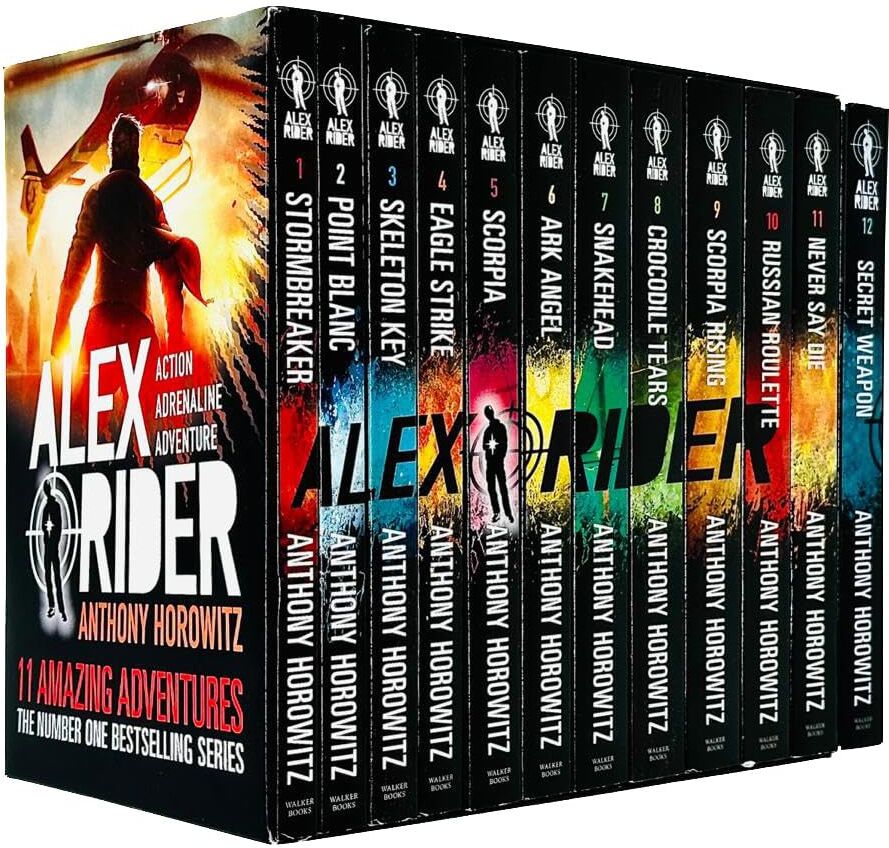 Walker Books Alex Rider 12 Books Collection Set By Anthony Horowitz (Stormbreaker, Point Blanc, Skeleton Key, Eagle Strike, Secret Weapon & More)