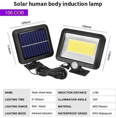 Uplift Picks Split Panel Solar Motion Sensor Wall Light 100 120 160COB 100 Cob 2 Pcs