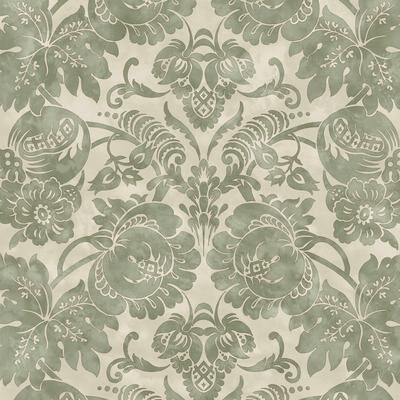 Martha Stewart Florentine Moss Wallpaper