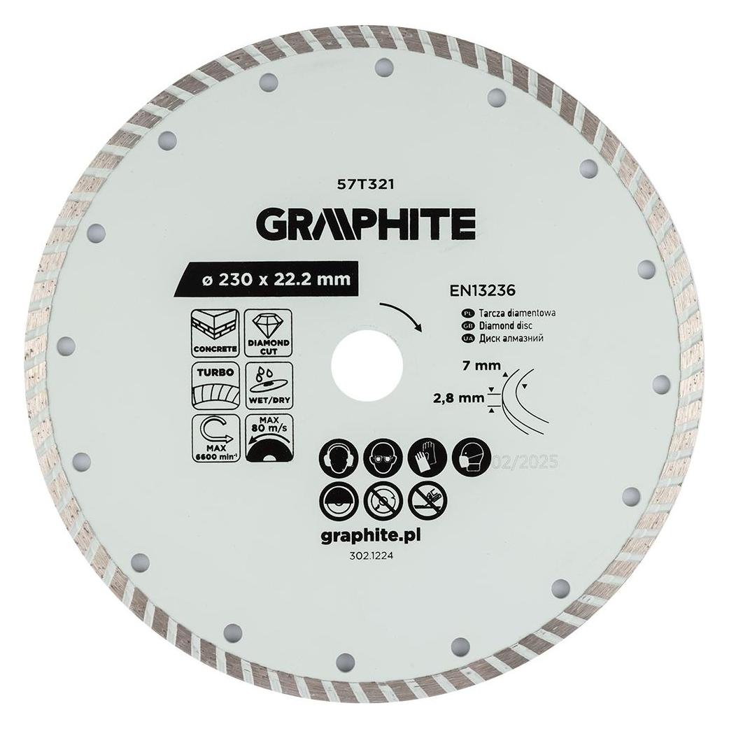Graphite Turbo-Diamanttrennscheibe, 230 x 22,22 mm, trocken und nass (59588888)