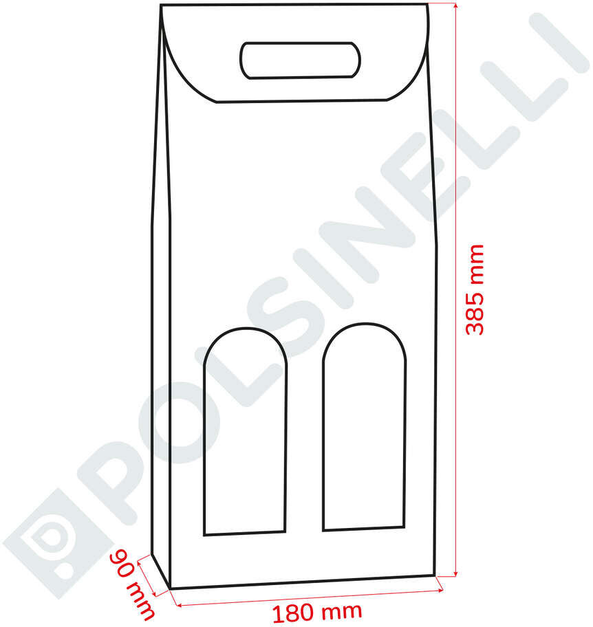 Polsinelli Coffret bordeaux pour 2 bouteilles (10 pcs)
