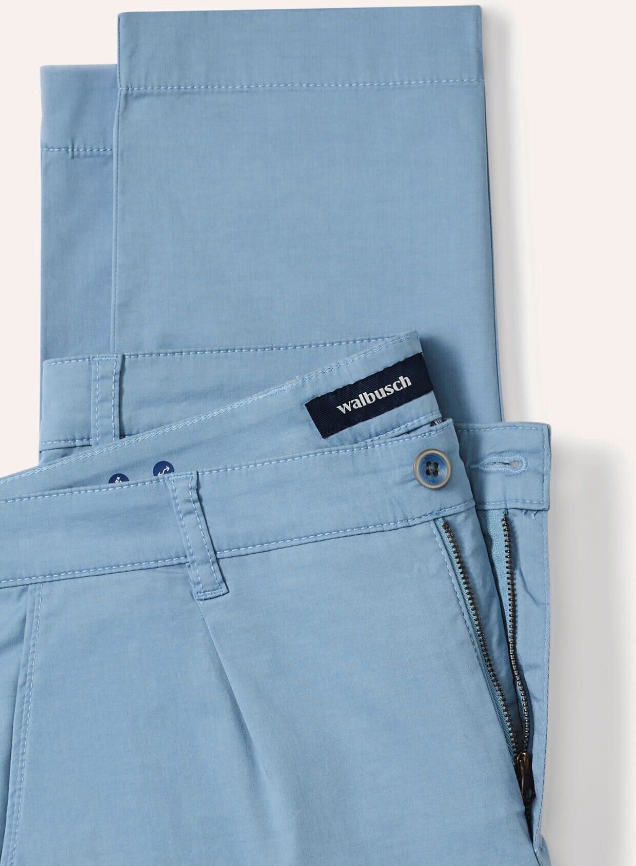 Walbusch Ultraleicht Chino, Modern Fit#normale Größen#schlanke Größen#untersetzte Größen, Farbe Blau, 62, wiegt weniger mit Sicherheitstasche Herren