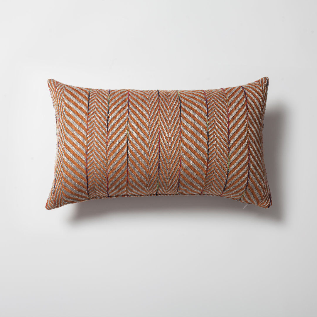 George Oliver Brennon Chevron Rectangular Cushion Orange 30cm H X 50cm W