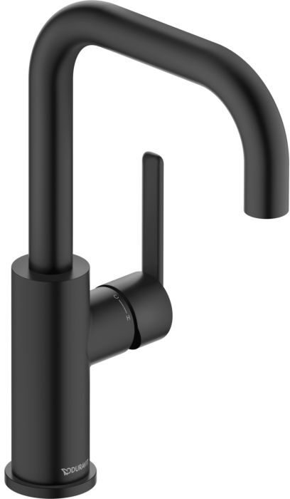 Duravit Balcoon Waschtischarmatur BA1100002046 FreshStart und MinusFlow, ohne Zugstange Ablaufgarnitur, schwarz matt
