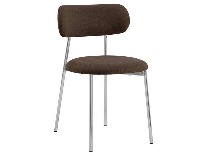 P & B Stuhl Lyric, Braun, Chromfarben, Metall, 47x79x53.5 cm, Esszimmer, Stühle, Polsterstühle