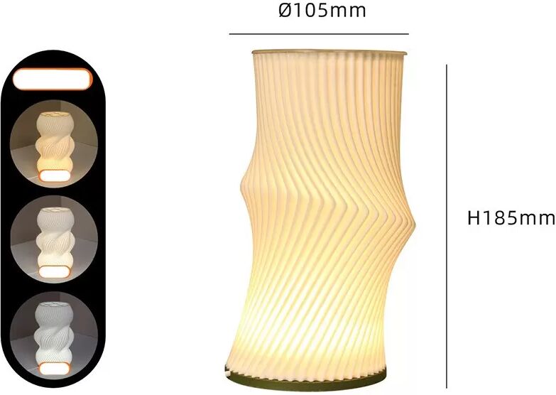 INF USB Dimmbare 3D-gedruckte Vasen-Tischlampe - Kreatives Ambiente-Nachtlicht