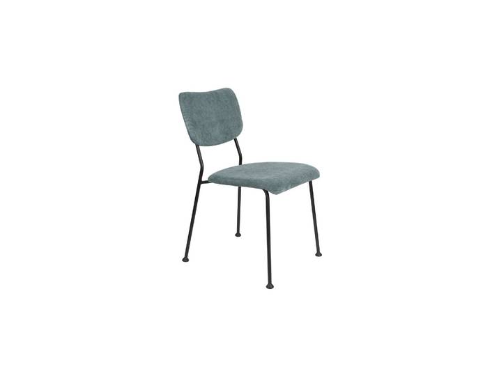 Chaise en tissu gris-bleu Benson