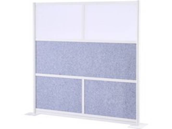 VEVOR Cloisons de Bureau, 178x178 cm, Cloison de Séparation de Poste de Travail PET Modulaire, avec Fenêtres Givrées, Panneau de Confidentialité Autoportants de Pièce pour Bureau, Bibliothèque, École