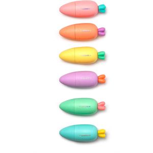 Legami Textmarker Carrate Team, 6 Stück, Strichbreite 2 - 5mm, pastell, farbig sortiert