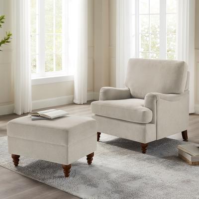Greyson Living Chandler Fabric Arm Chair and Ottoman Set