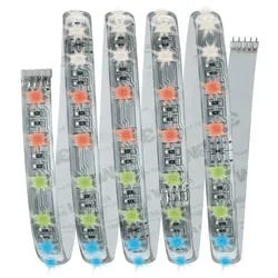 Paulmann LED Strip-Basisset MAXLED 500, inkl. Steckertrafo + Fernbedienung, beschichtet, 230V/24V, 36VA, 18W RGBW, 150cm / 1.25cm PAUL-70627