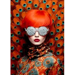 Aludibondbild BLING BLING LADY (BHT 70x100x1,10 cm) - bunt - BHT 70x100x1,10 cm