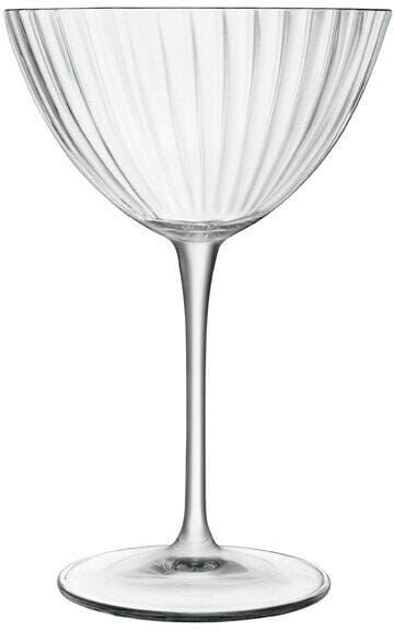 Martiniglas "Luigi Bormioli Optica 22 cl, 4 Stück", transparent, B:9,9cm H:15cm Ø:9,9cm, Glas, Trinkgefässe, Martiniglas transparent Ø 9,9cm x 15cm, 220ml