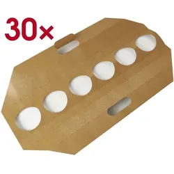 Papstar Becher-Tragetabletts aus Pappe 30 Stück 120x95x620 mm braun