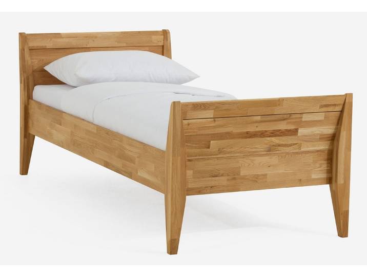 Holzbett massiv Jasmine , Wildeiche honig geölt , 120x210 , Kopfteil 2 mit Fußteil