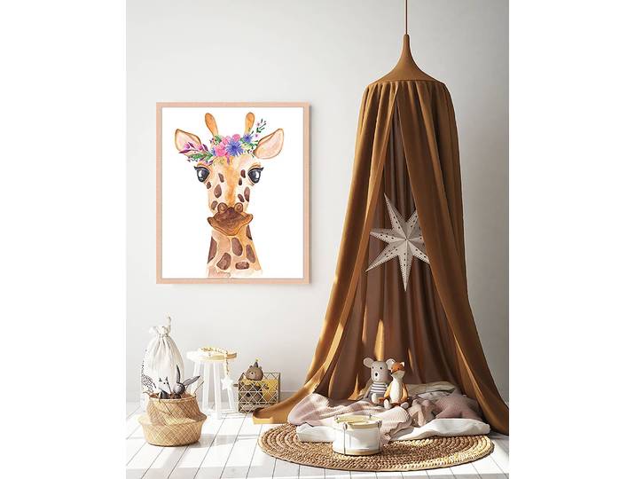 Tableau déco Watercolor Giraffe 53 x 63cm Multicolore