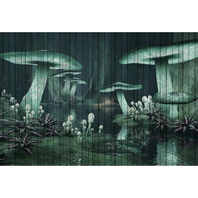 Fototapete LIVING WALLS "Walls by Patel Fantasy 1", grün, B:4m L:2,7m, Vlies, Tapeten, Vlies, Wand, Schräge