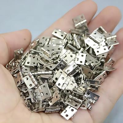 50 Stück Mini-Scharniere aus reinem Kupfer, Retro-Messingscharniere mit 200 Stück Ersatzschrauben für Holzkisten, Schmuckkästchen, Schrank, DIY-Zubehör (10 x 8 mm/0,4 x 0,3 Zoll)