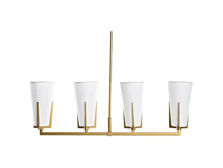 Plafonnier en acier et verre doré 67x14x22 cm