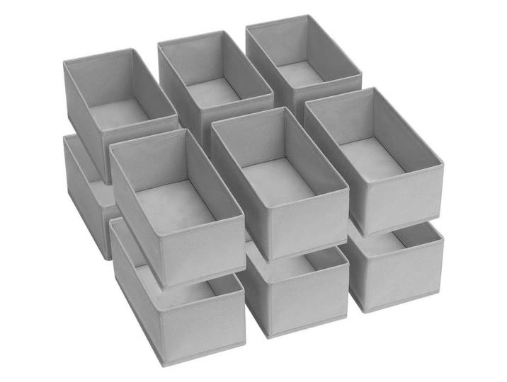Schubladen Organizer für Baby Kleidung, 12-teiliges Set Grau, 15x9x30 cm, Schlafzimmer, Kleiderschränke, Schrankzubehör, Schubladen