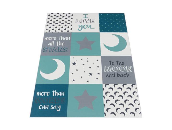 Paco Home Kinderteppich 180/280 cm Aleyna 101, Türkis, Rechteckig, 180x280 cm, strapazierfähig, für Fußbodenheizung geeignet, Teppiche und Böden, Teppiche, Kinderteppiche