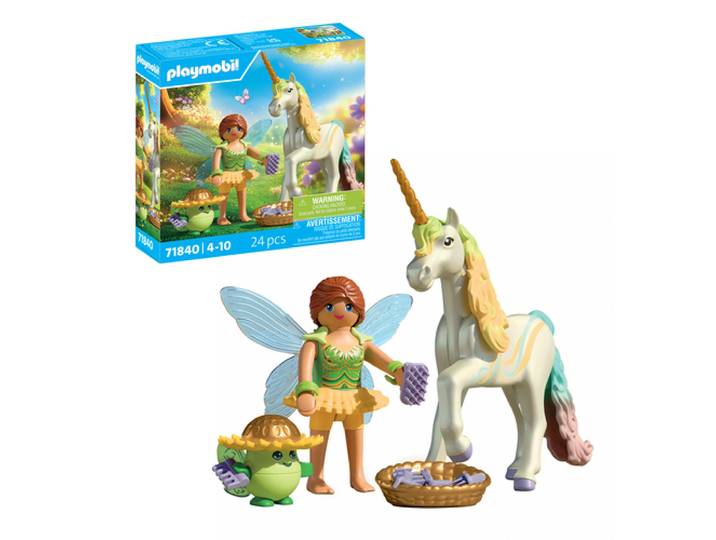 Licorne Fleur d'arc-en-ciel avec fée