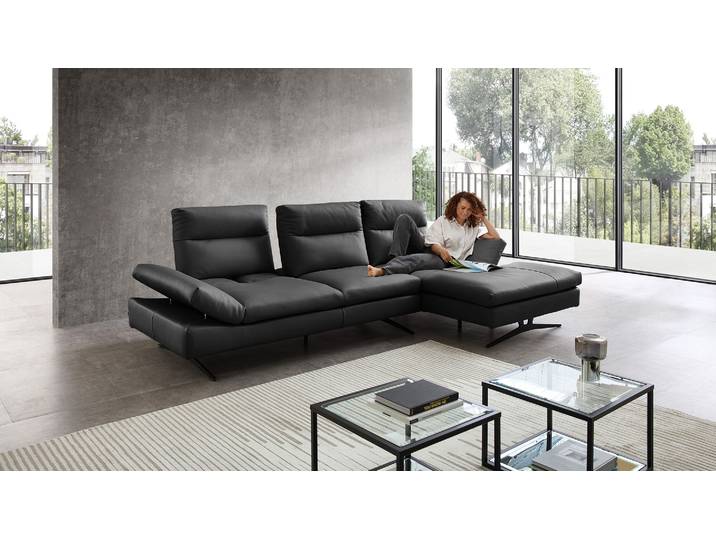 Cuoio Ecksofa Letizia mit manueller Sitztiefenverstellung in