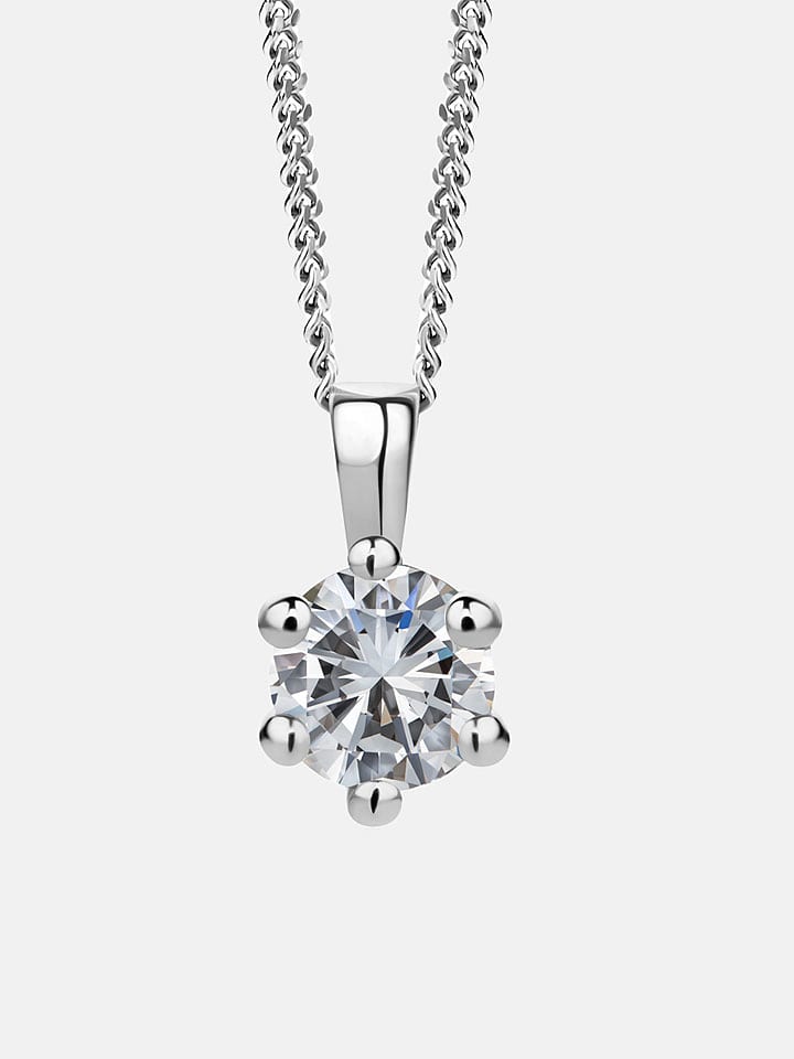 Revoni Weißgold-Halskette mit Diamant-Anhänger - (L)45 cm - onesize