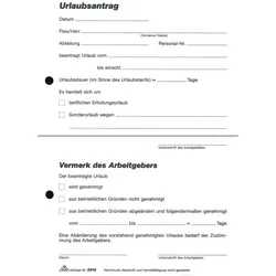Roth, Formular, Urlaubsantragblock