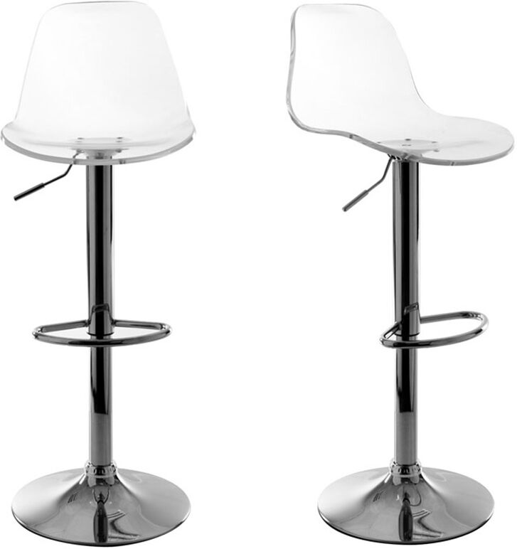 Miliboo Tabourets de bar design réglables transparents (lot de 2) GALILEO