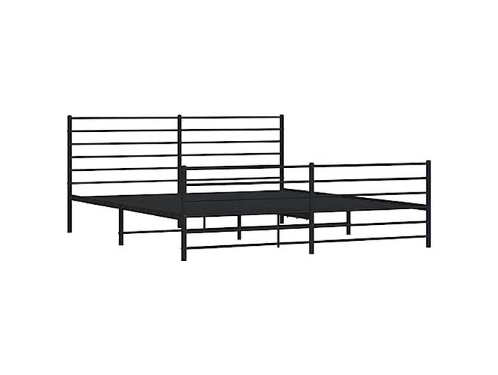 vidaXL Bettgestell mit Kopf- und Fußteil Metall Schwarz 200x200 cm