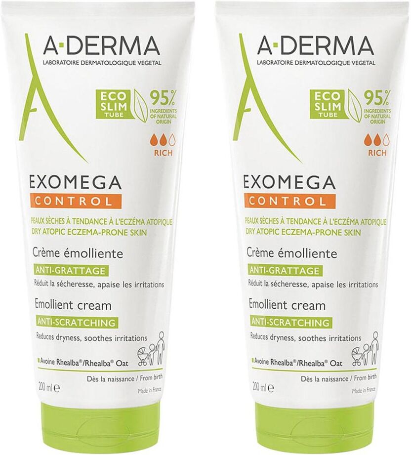A-derma Exomega Control Creme Rückfettend 2x200ml