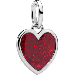 Pandora 735088C03 Charm-Anhänger Silber Gravierbares Herz Rot