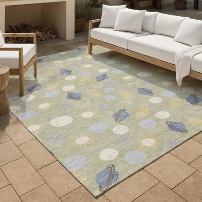 Addison Rugs Machine Washable Indoor/ Outdoor Planets Comets Chantille Rug