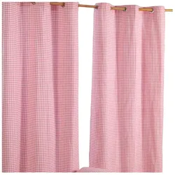 ÖSENVORHANG Vichy-Karo blickdicht 2er-Set, 117/137 cm