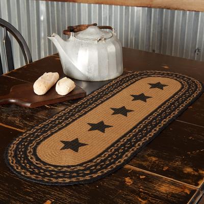 VHC Brands Farmhouse Jute Stencil Stars Runner